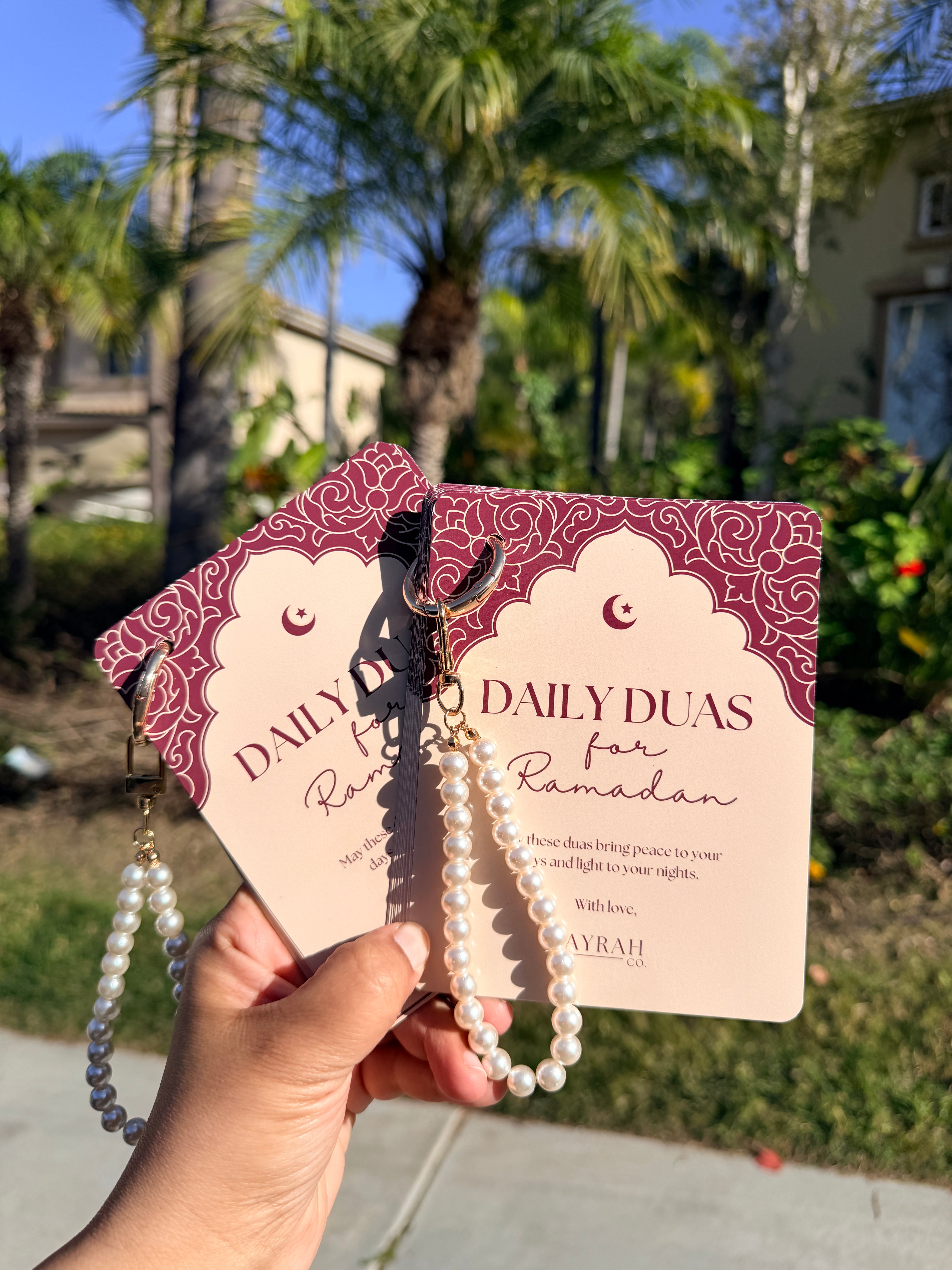 Daily Ramadan Dua Cards + Pearl Ringlet