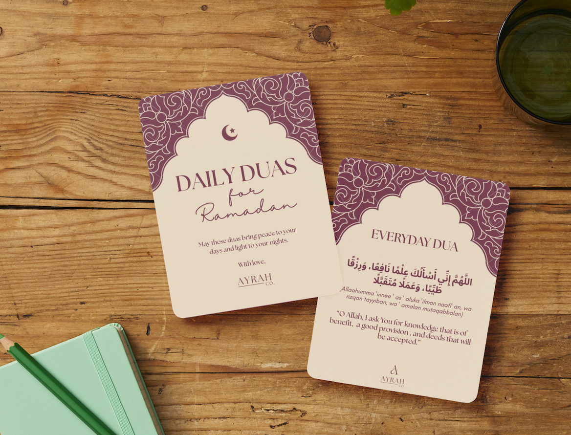 Daily Ramadan Dua Cards + Pearl Ringlet