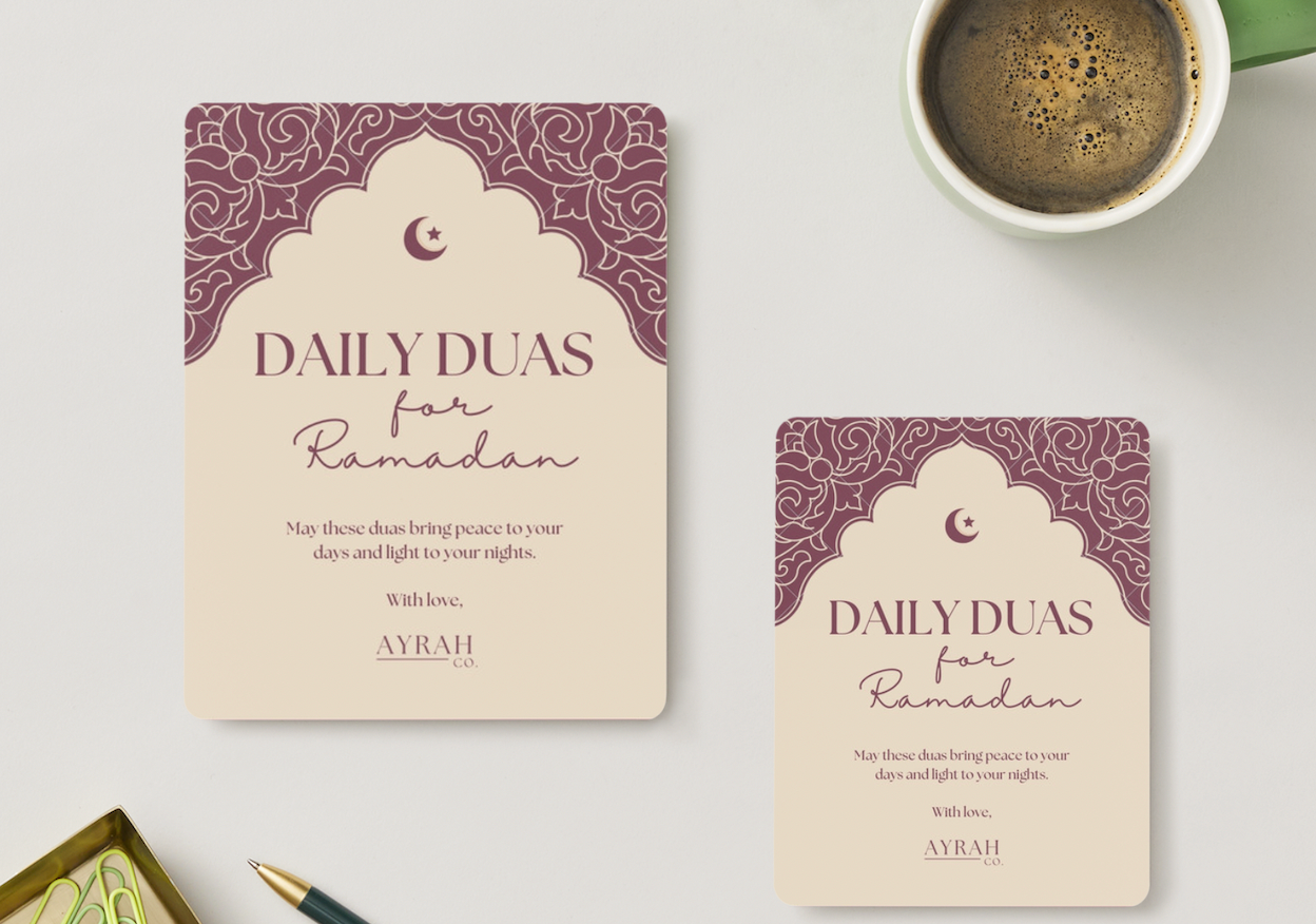 Daily Ramadan Dua Cards + Pearl Ringlet
