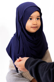 Navy Blue Pearl Jersey Hijab